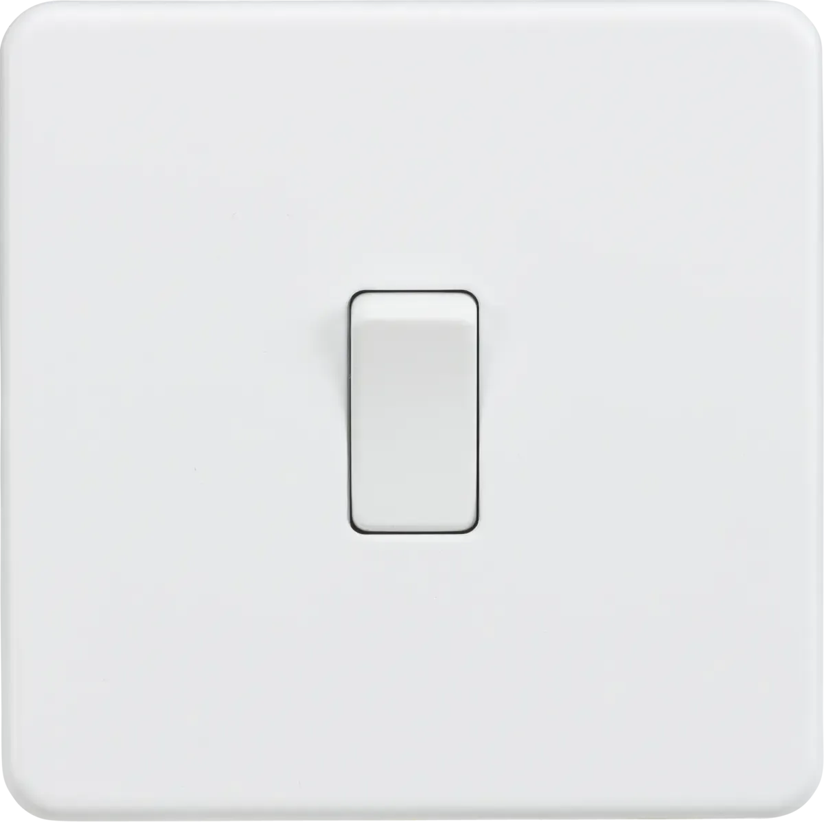 ML Knightsbridge Screwless 10AX 1 Gang 2-Way Light Switch - Matt White