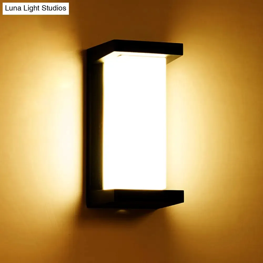 Modern Sound-Activated LED Wall Sconce in Black