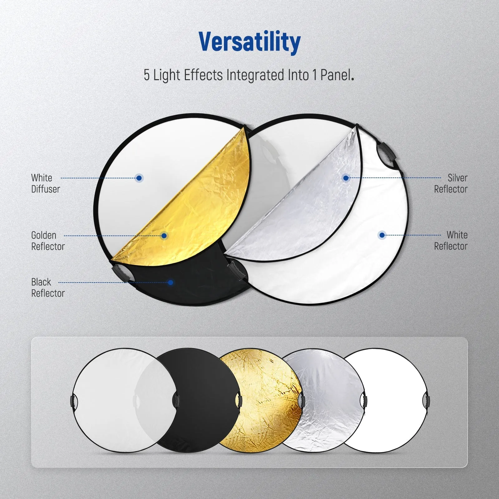 NEEWER Light Reflector with Handle Grip
