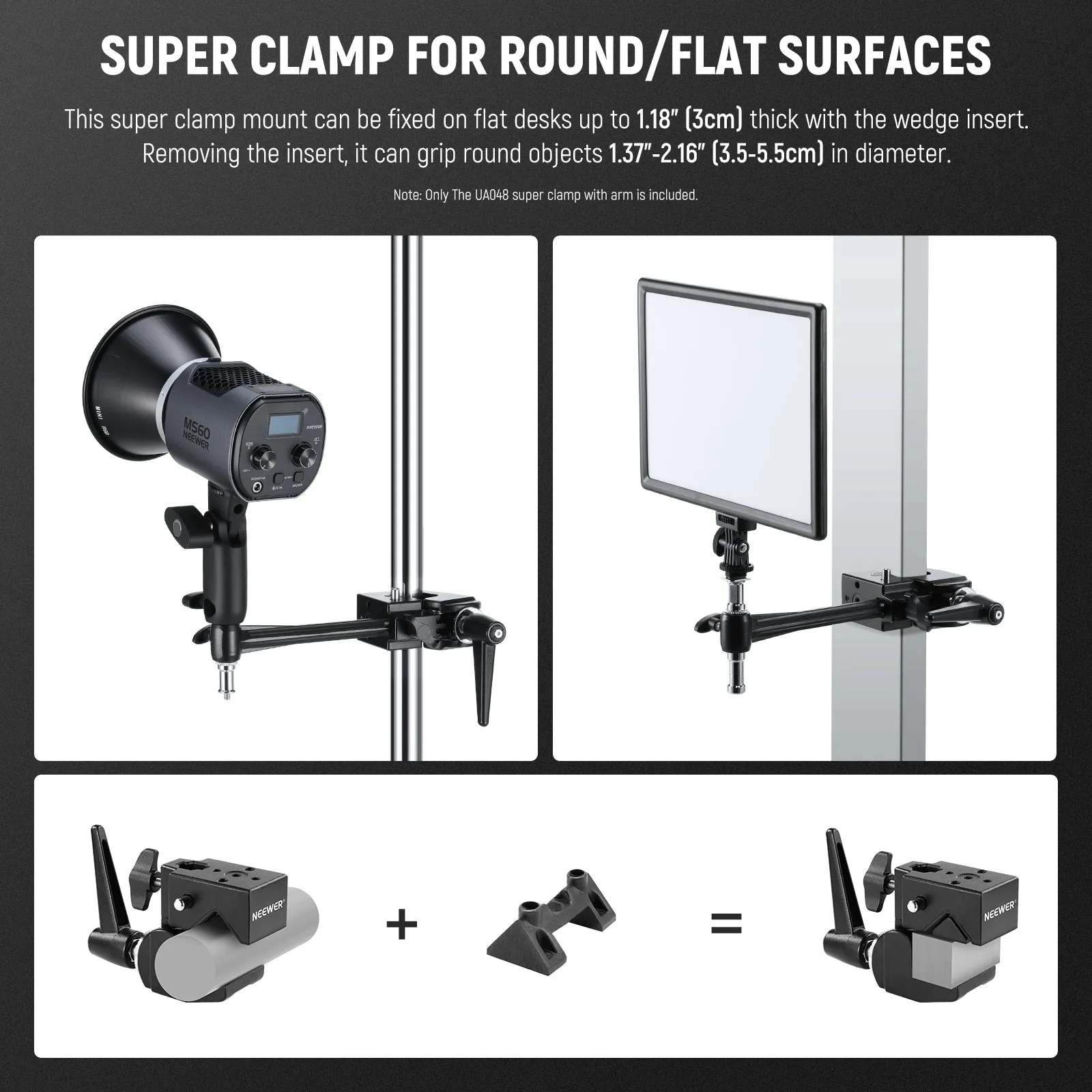 NEEWER UA048 Super Clamp with 6" Extension Arm