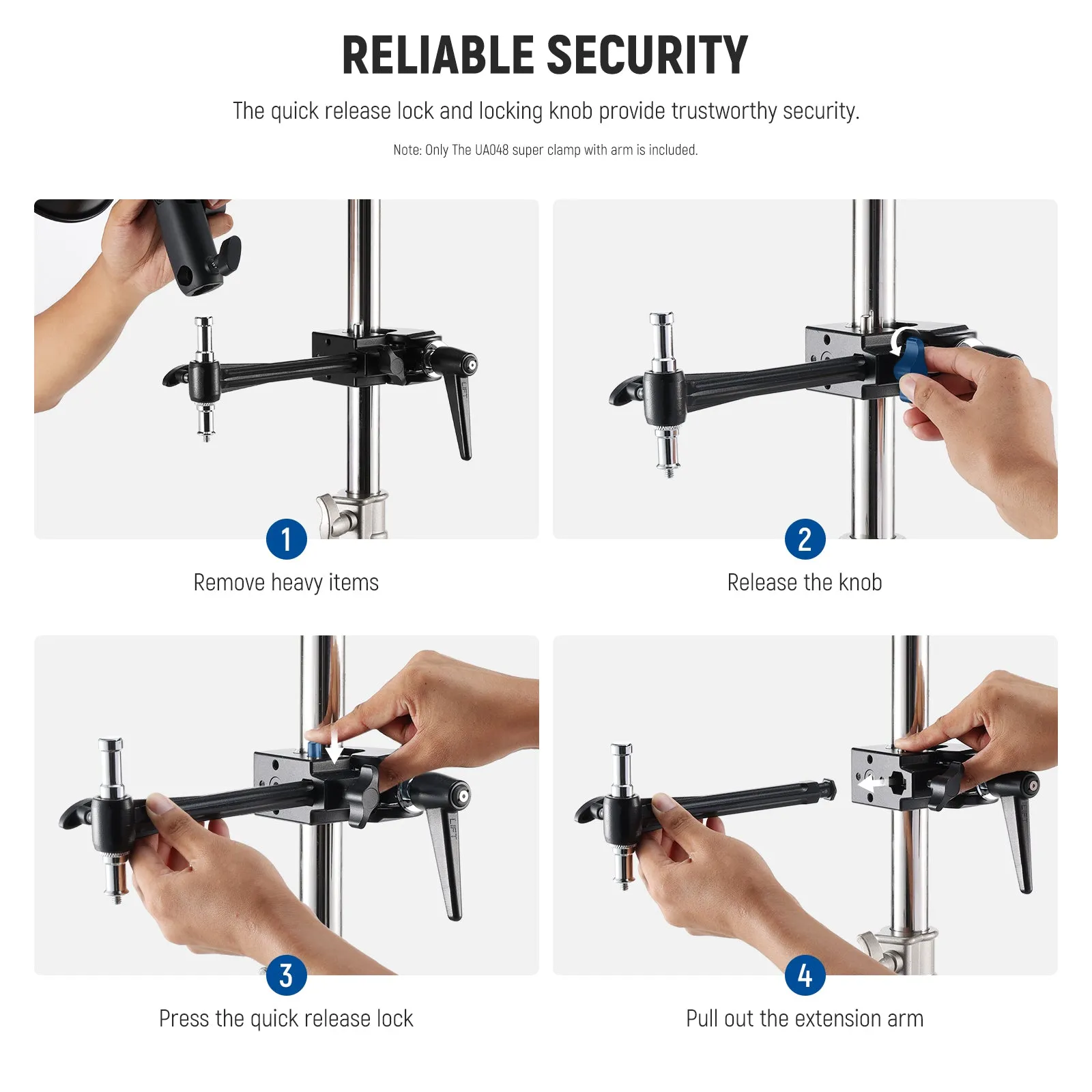 NEEWER UA048 Super Clamp with 6" Extension Arm