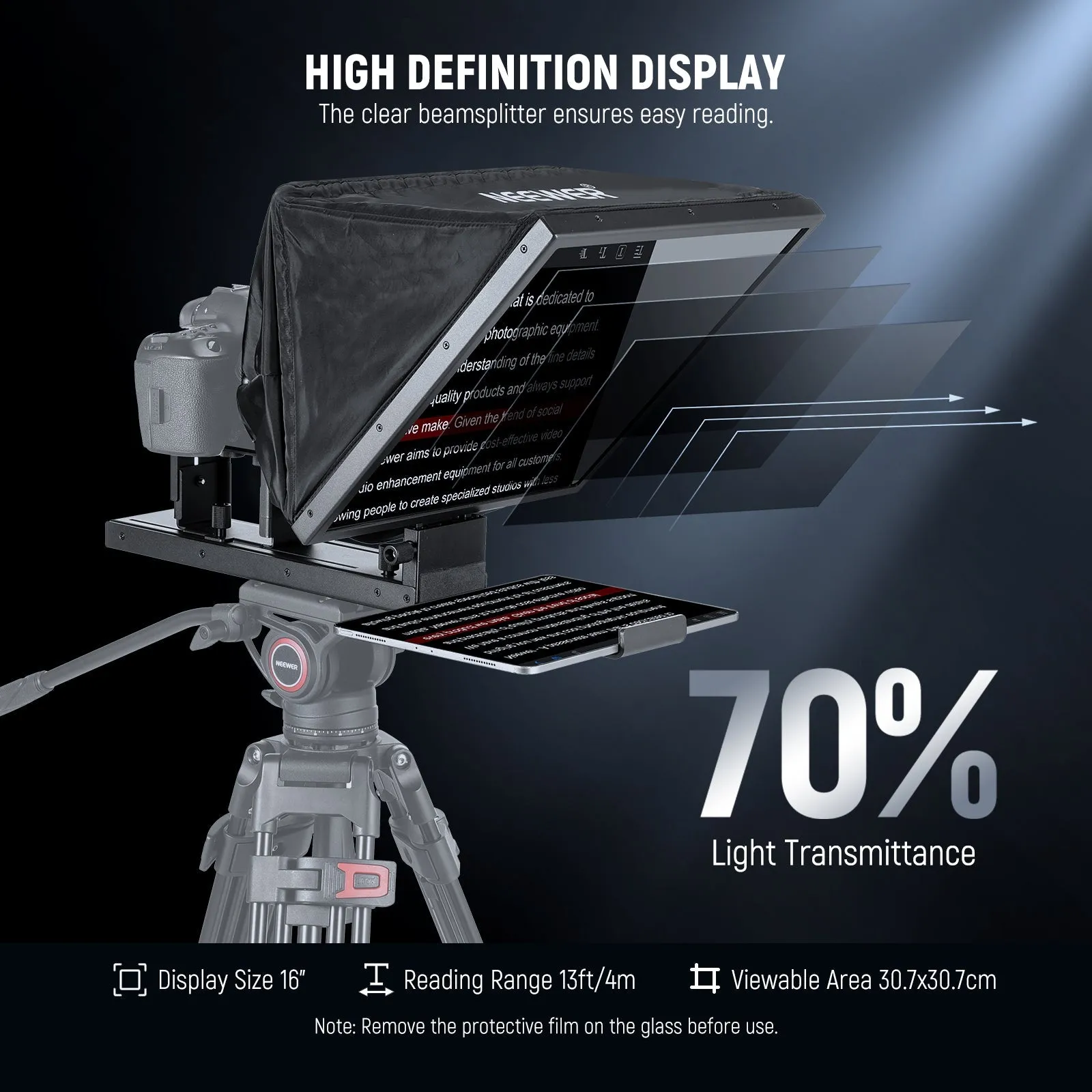 NEEWER X16B 16" Basics Aluminum Alloy Liftable Teleprompter