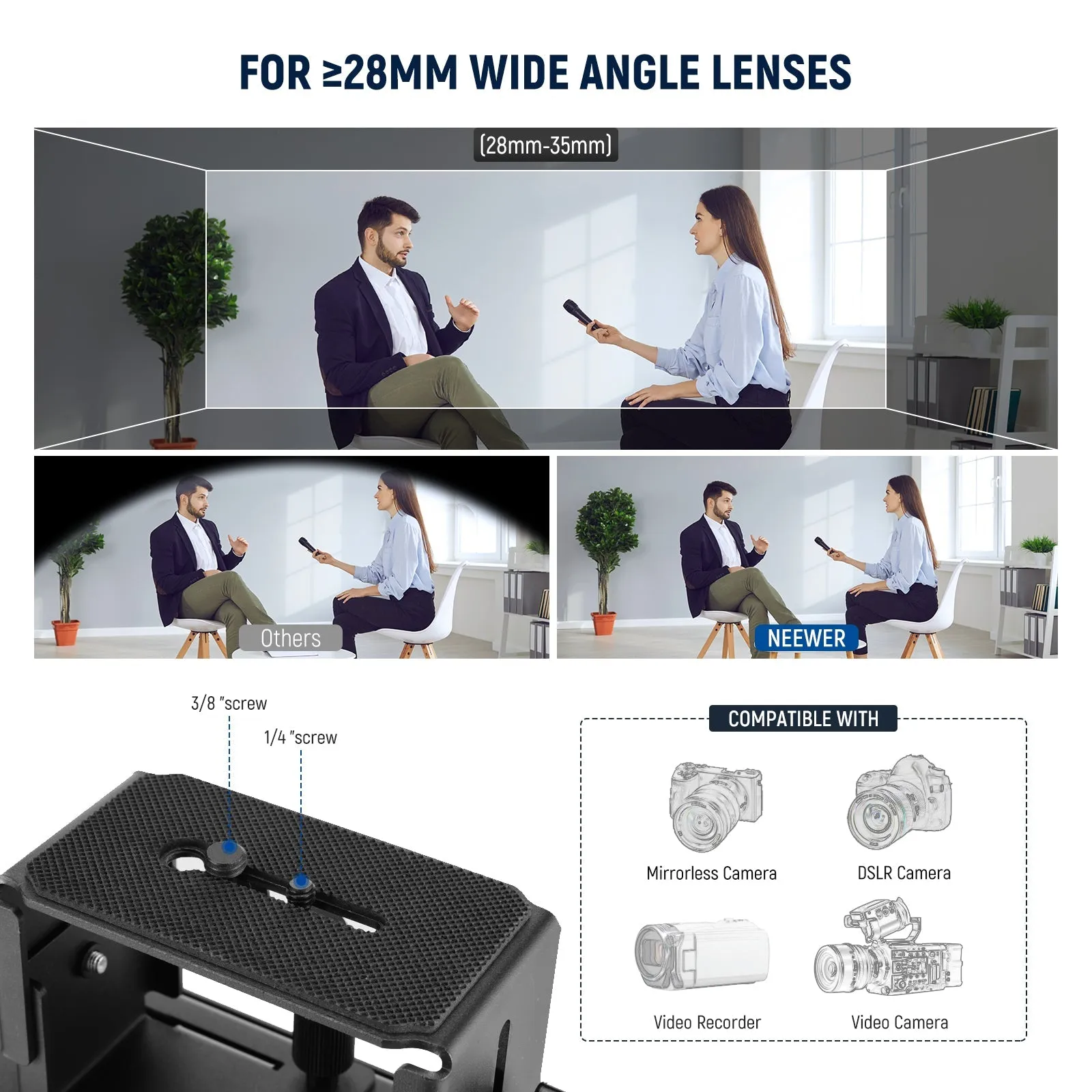 NEEWER X16B 16" Basics Aluminum Alloy Liftable Teleprompter