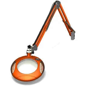OC White 42400-4-BO Green-Lite&reg; LED Magnifier with 6" Round, 4 Diopter Lens & Edge Clamp, Brilliant Orange