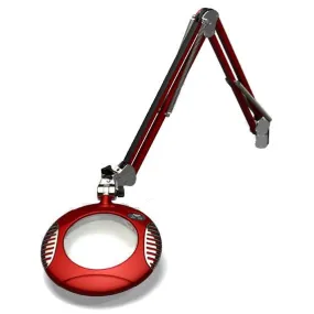OC White 42400-4-BR Green-Lite&reg; LED Magnifier with 6" Round, 4 Diopter Lens & Edge Clamp, Blaze Red