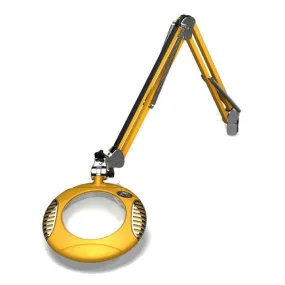 OC White 42400-5-BY Green-Lite&reg; LED Magnifier with 6" Round, 5 Diopter Lens & Edge Clamp, Blazing Yellow