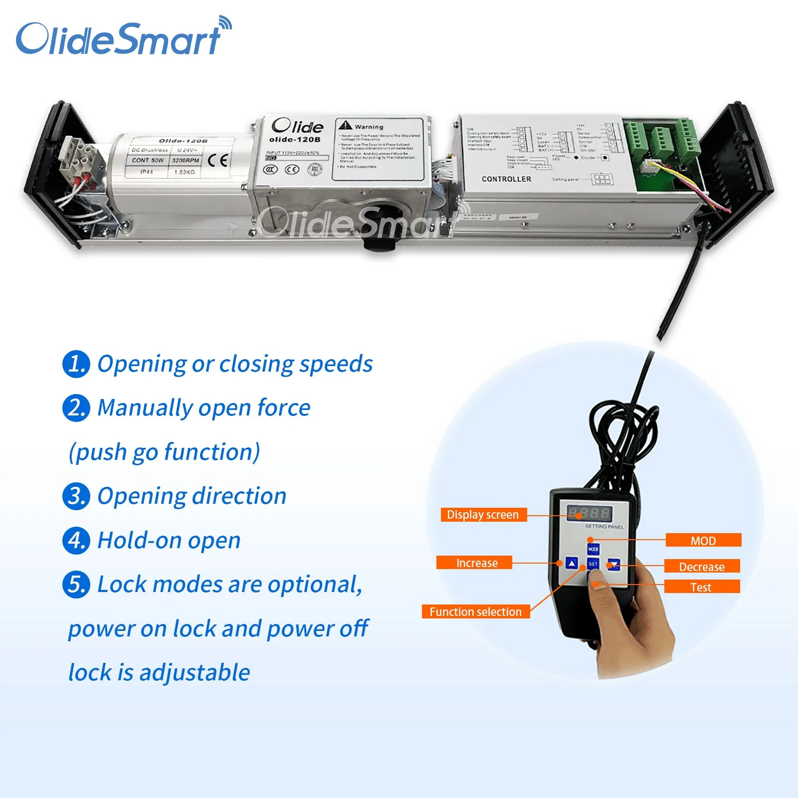 Olide DSW120 Push Button Automatic Swing Door Opener With Hand Programmer