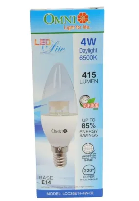 Omni Led Clear Chandelier Bulb 4W E14 Dl