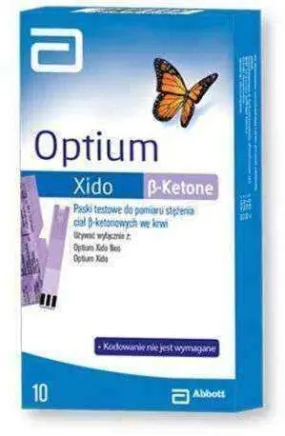 Optium XIDO test for measuring the concentration of ketone bodies in the blood x 10 pieces