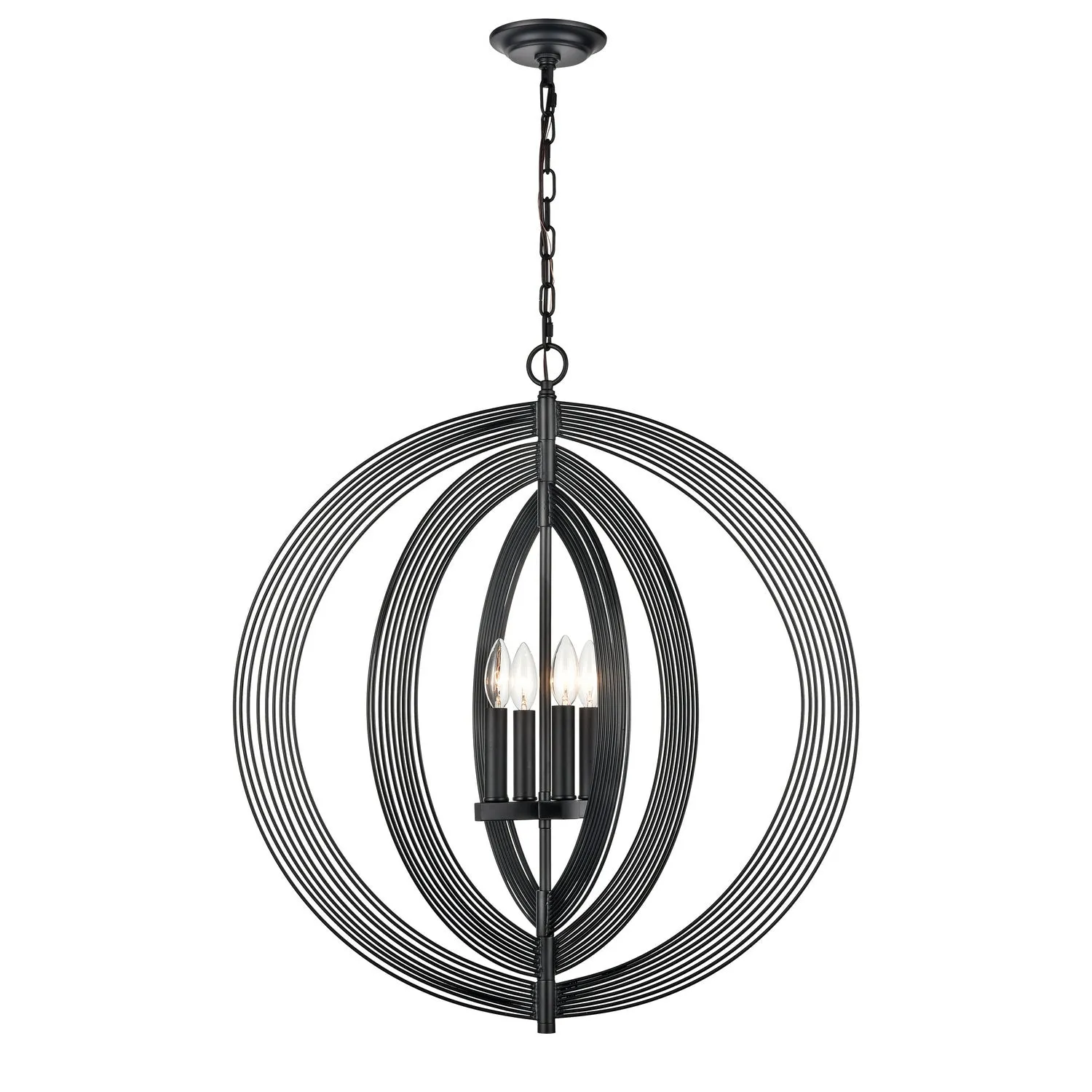 Orme 4-Light Pendant in Matte Black