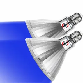 Outdoor Blue LED Flood Bulb, 120W Weatherproof & Anti-Ageing, Dimmable 2-Pack