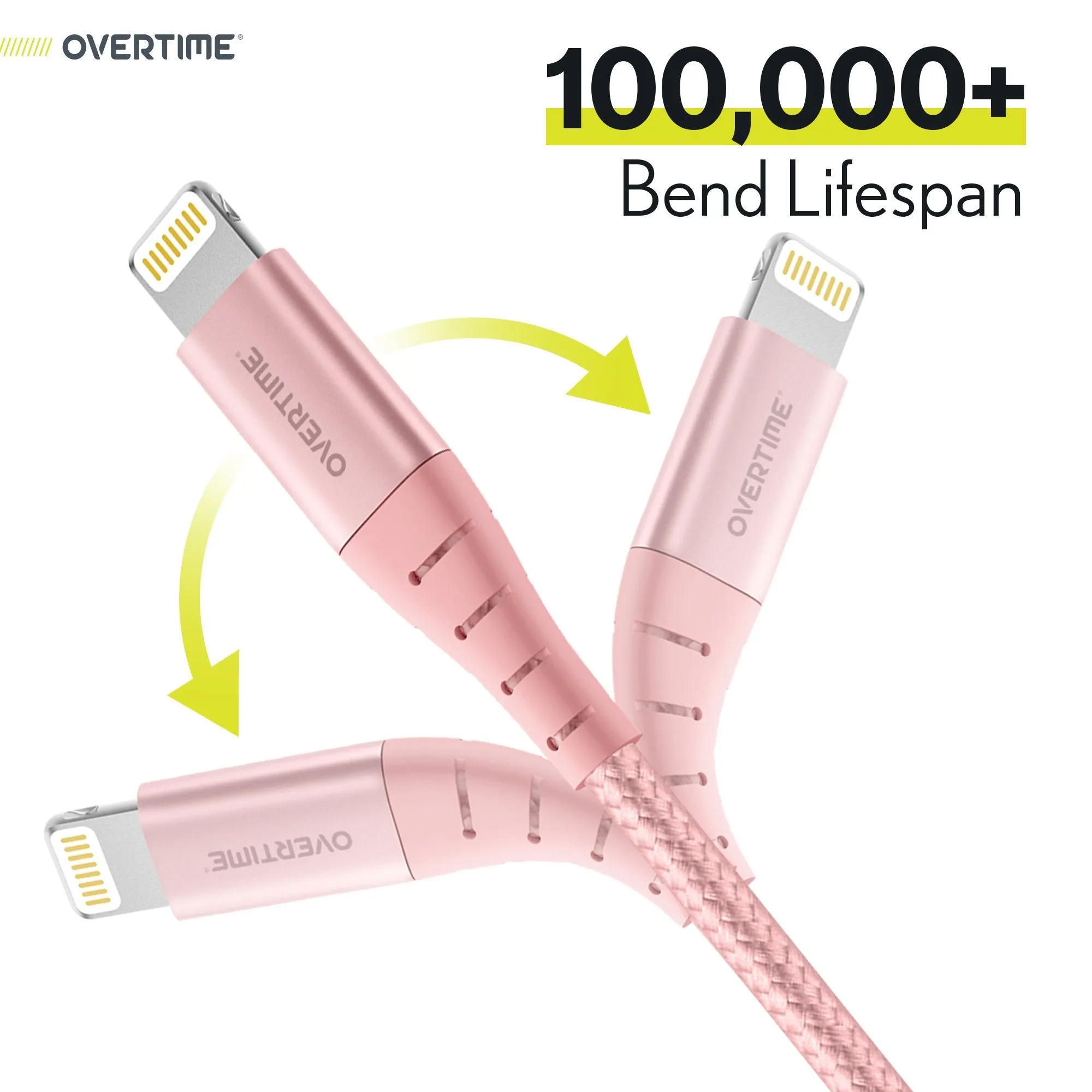 Overtime Apple MFi Certified 10ft Extra Long Nylon Braided Lightning Cable