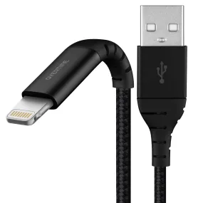 Overtime Apple Mfi Certified iPhone Charger 10ft Extra Long Nylon Braided Lightning Cable - Black
