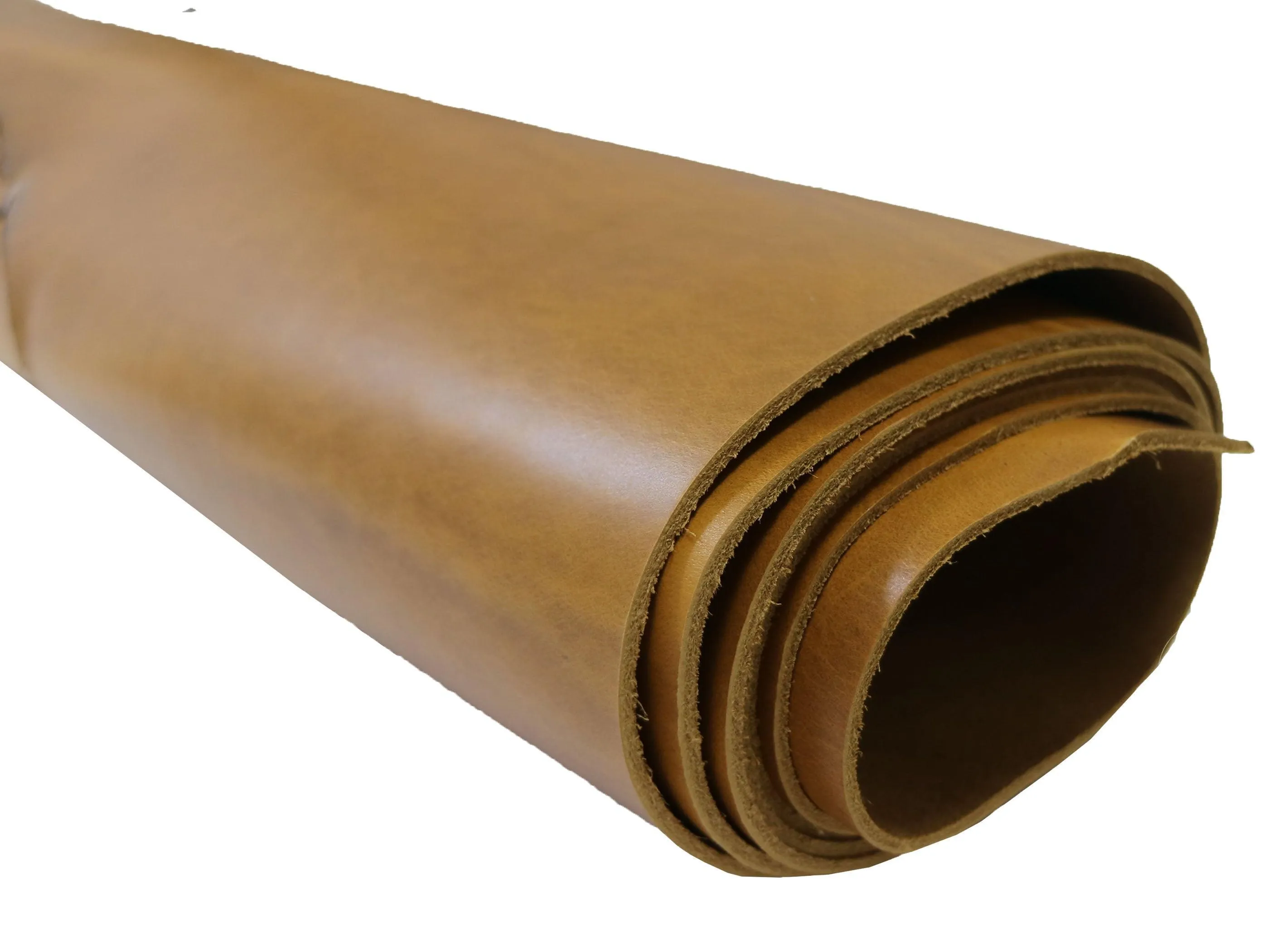 Oxford Xcel Sunflower (Light Brown) Cowhide Leather Strip, 4/5oz, 60"-65” Length, Chrome Tanned