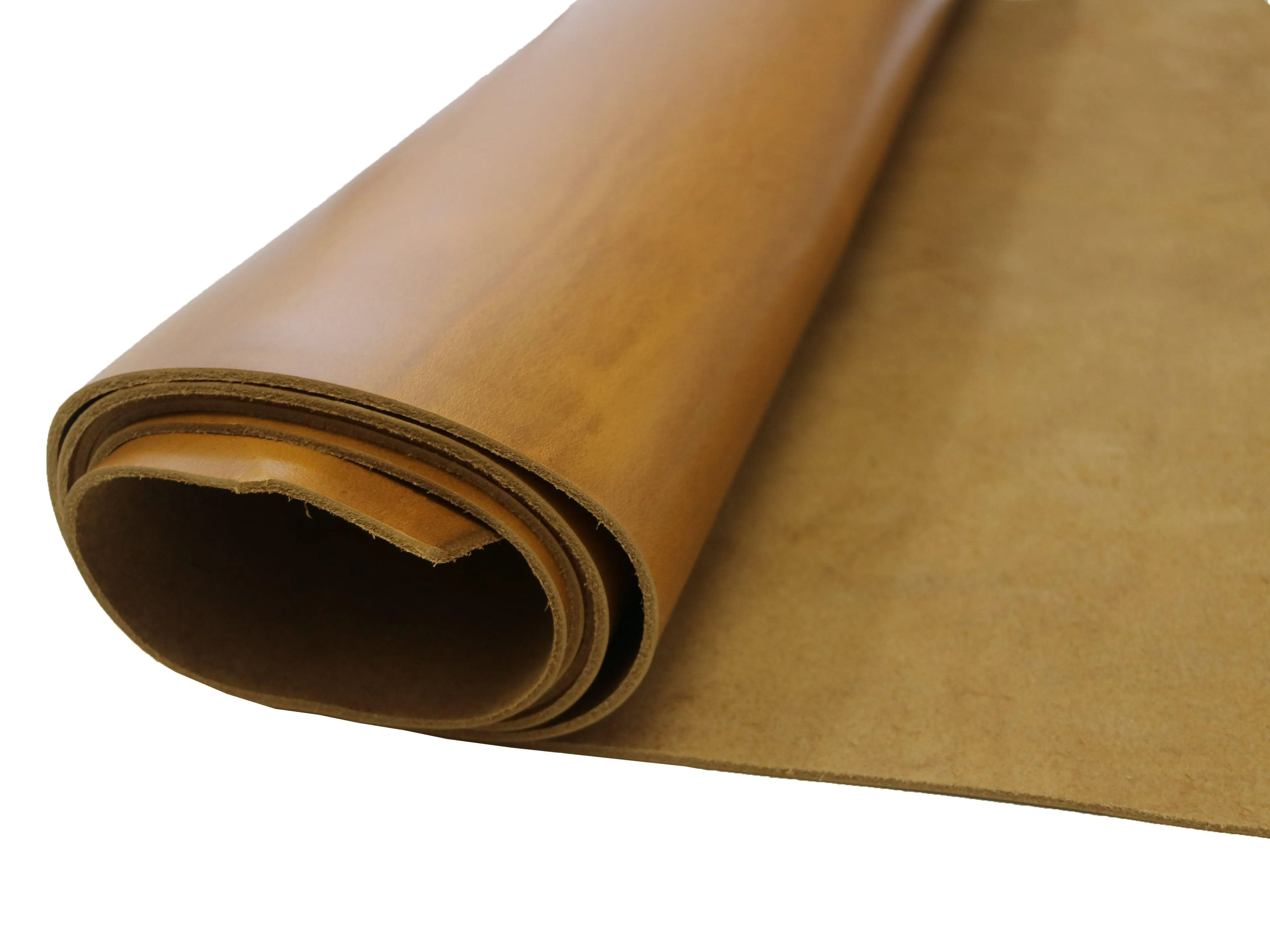 Oxford Xcel Sunflower (Light Brown) Cowhide Leather Strip, 4/5oz, 60"-65” Length, Chrome Tanned