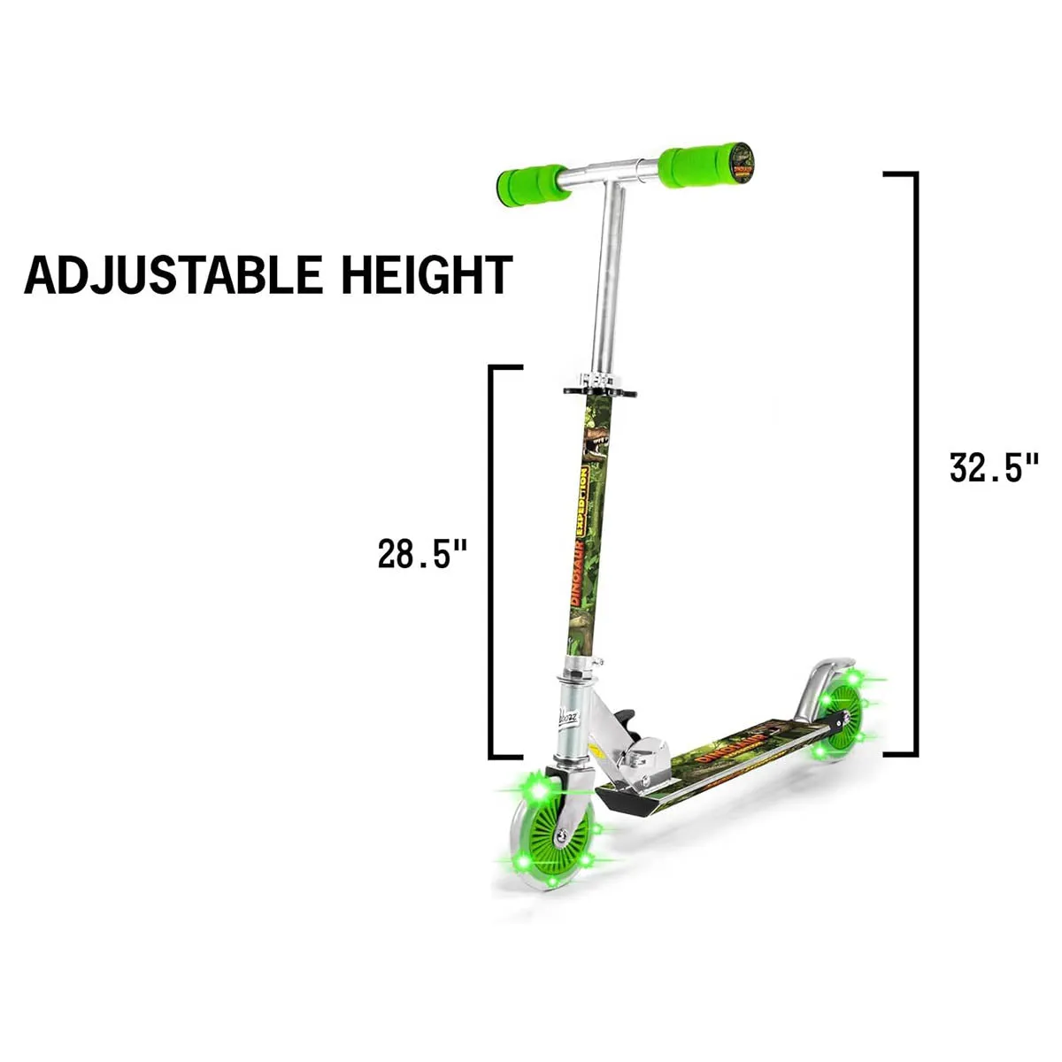 Ozbozz Dinosaur Expedition Light Up Scooter