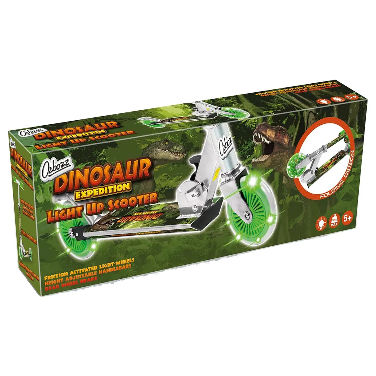 Ozbozz Dinosaur Expedition Light Up Scooter