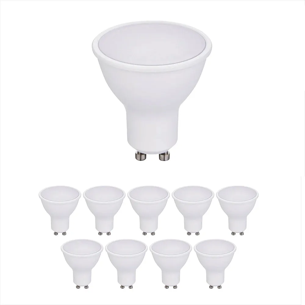 Pack of 10 units GU10 Led Light Bulbs, Warm White, 60W Halogen Bulb Equivalent, 7W, Bright 560 Lumens, 120 Degree Beam Angle