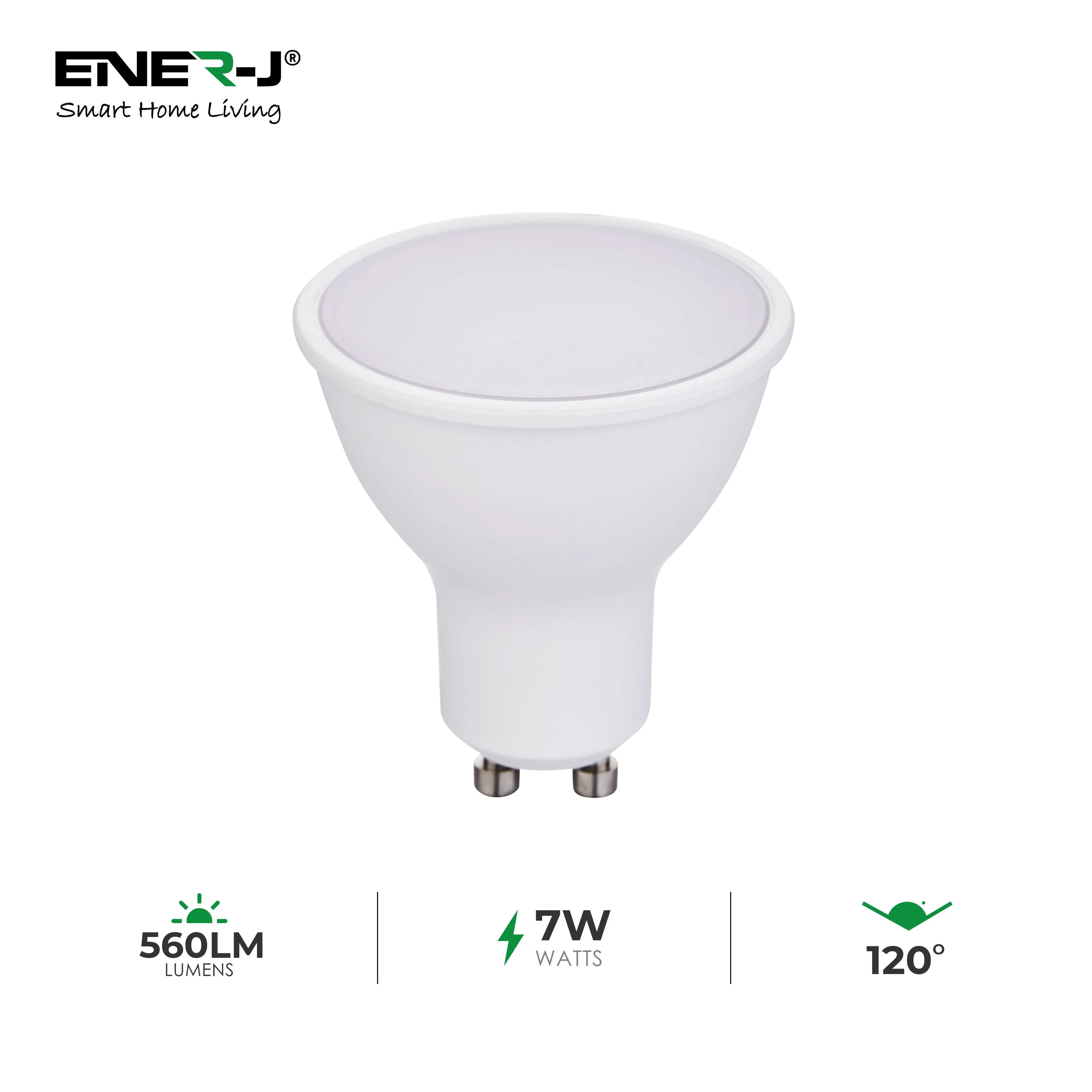 Pack of 10 units GU10 Led Light Bulbs, Warm White, 60W Halogen Bulb Equivalent, 7W, Bright 560 Lumens, 120 Degree Beam Angle