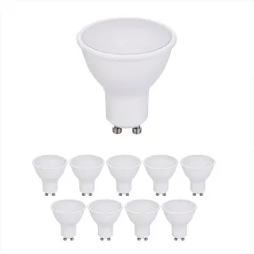 Pack of 10 units GU10 Led Light Bulbs, Warm White, 60W Halogen Bulb Equivalent, 7W, Bright 560 Lumens, 120 Degree Beam Angle