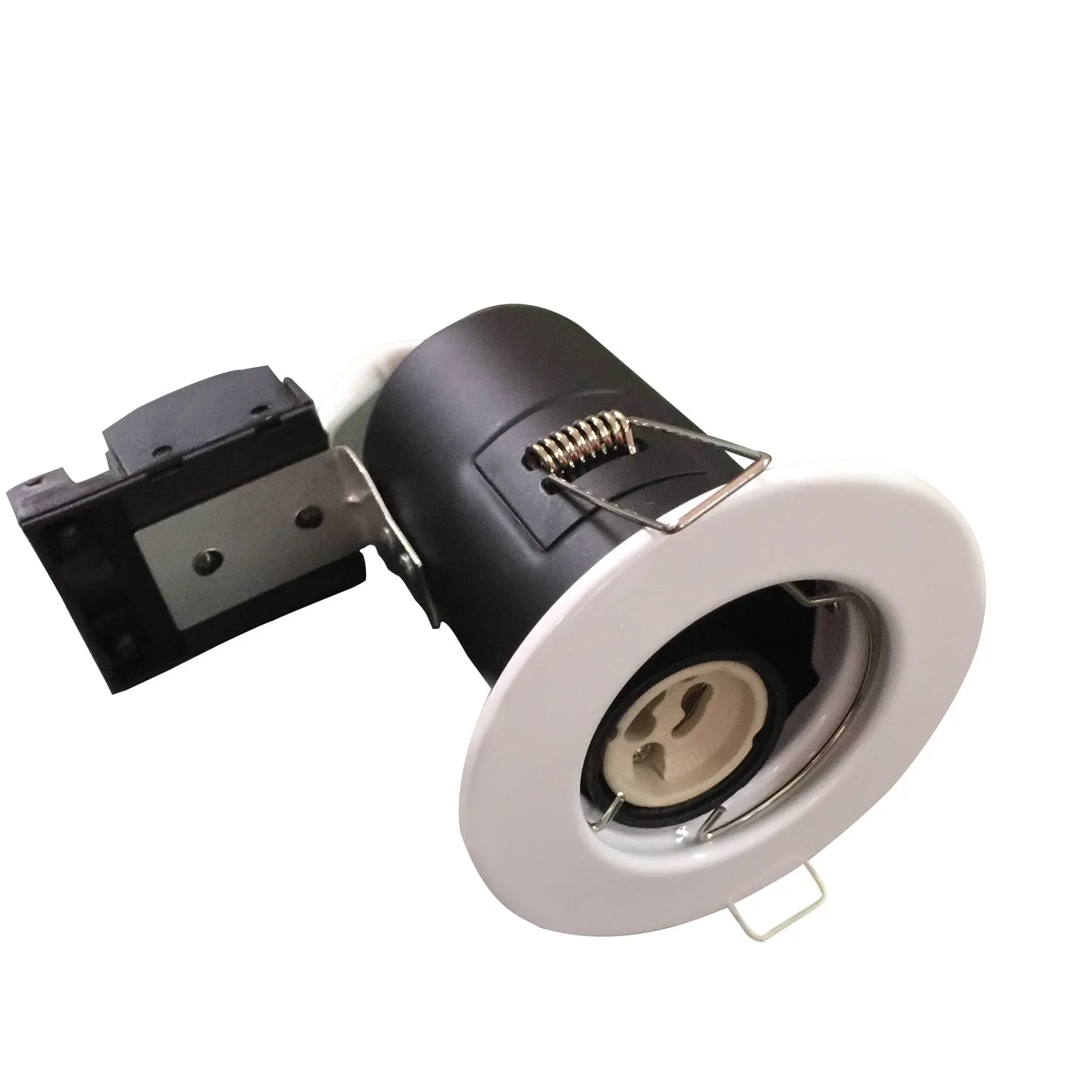 Pack of 5 Units GU10 Downlight Fitting Fire Rated for Recessed Mounting White Bezel, White Ring with Circular Design, Modern Look in your Kitchen, Bathroom, Laundry and Living Room