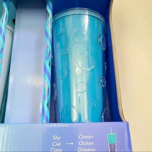 Parker Lane Color Changing Double Wall Straw Tumblers, 22OZ (White & Blue available)