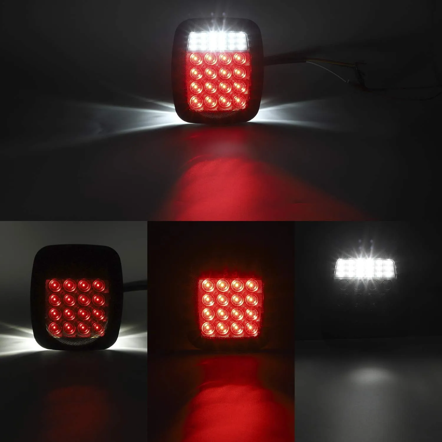 Partsam Smoked Square LED Signal Tail Lights for Jeep