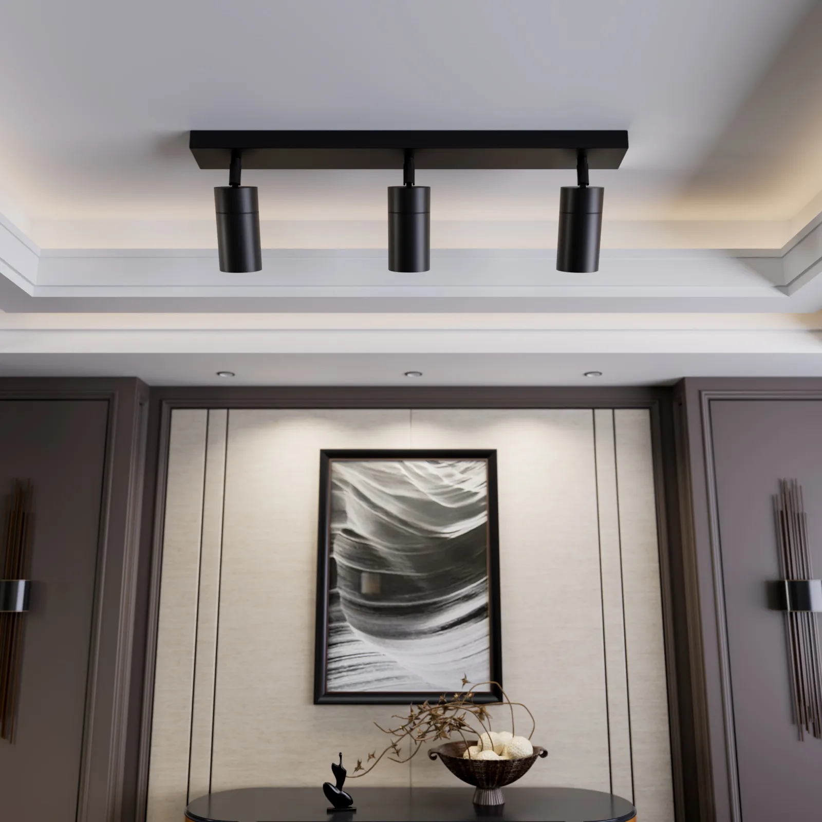 PILLAR 3-Light Adjustable Spotlights Outdoor Wall Light Garage IP65 GU10 base