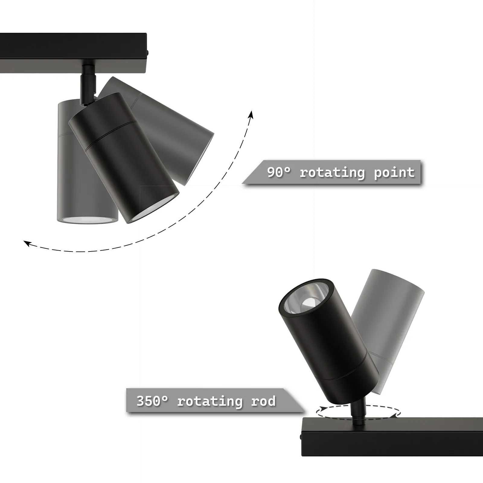 PILLAR 3-Light Adjustable Spotlights Outdoor Wall Light Garage IP65 GU10 base