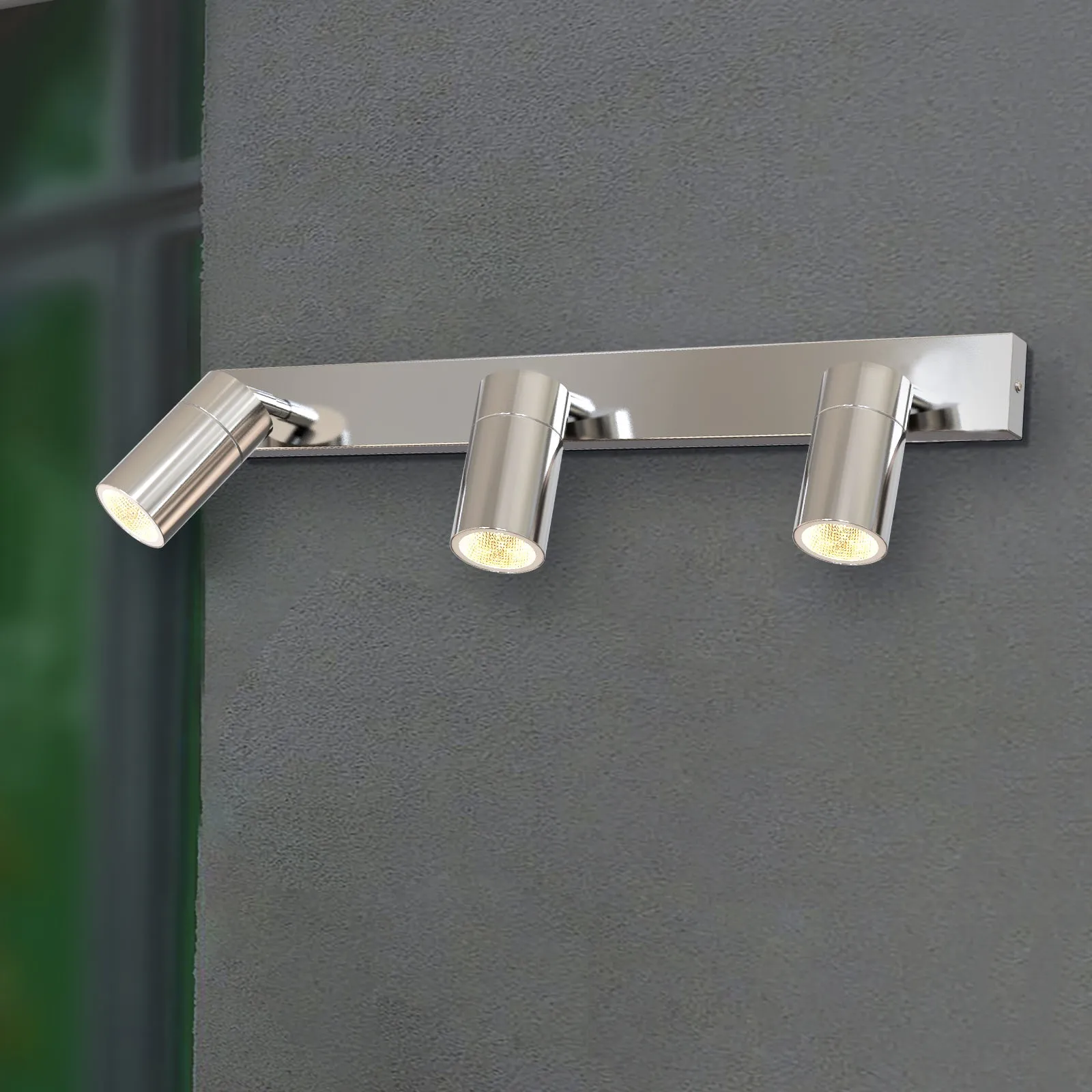 PILLAR 3-Light Adjustable Spotlights Outdoor Wall Light Garage IP65 GU10 base