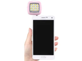 Pink 3.5mm 16 LED Selfie Flash Fill-in Light Cellphone Camera Spotlight Portable iphone smartphone