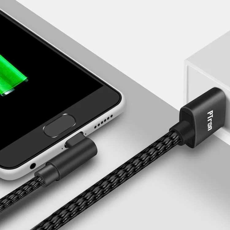 PTron Solero Lite 2A Data Cable L Shape Charging Cable For Android Smartphones (Black)
