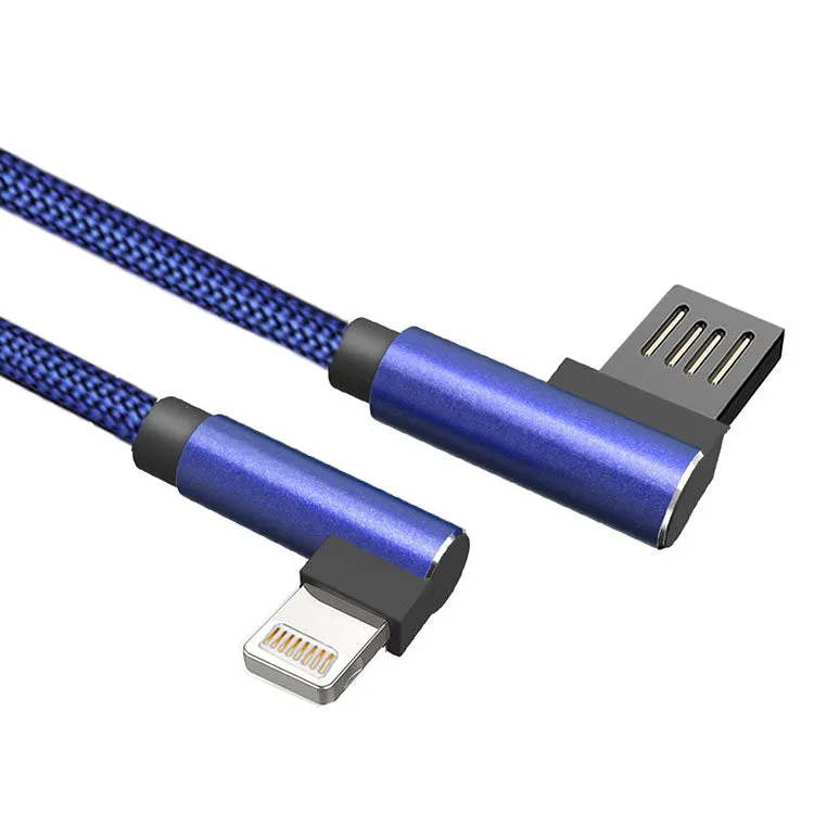PTron Solero USB Lightning Cable - L Shape Design Sync Data Cable Charger For iOS Smartphones (Blue)