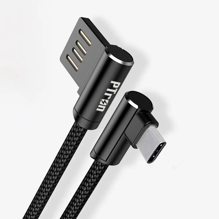PTron Solero USB To Type C Data Cable - L Shape Design Charging Cable For All Type C Smartphones