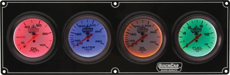 QuickCar Extreme 3 Gauge Dash Panel - WT/OP/OT