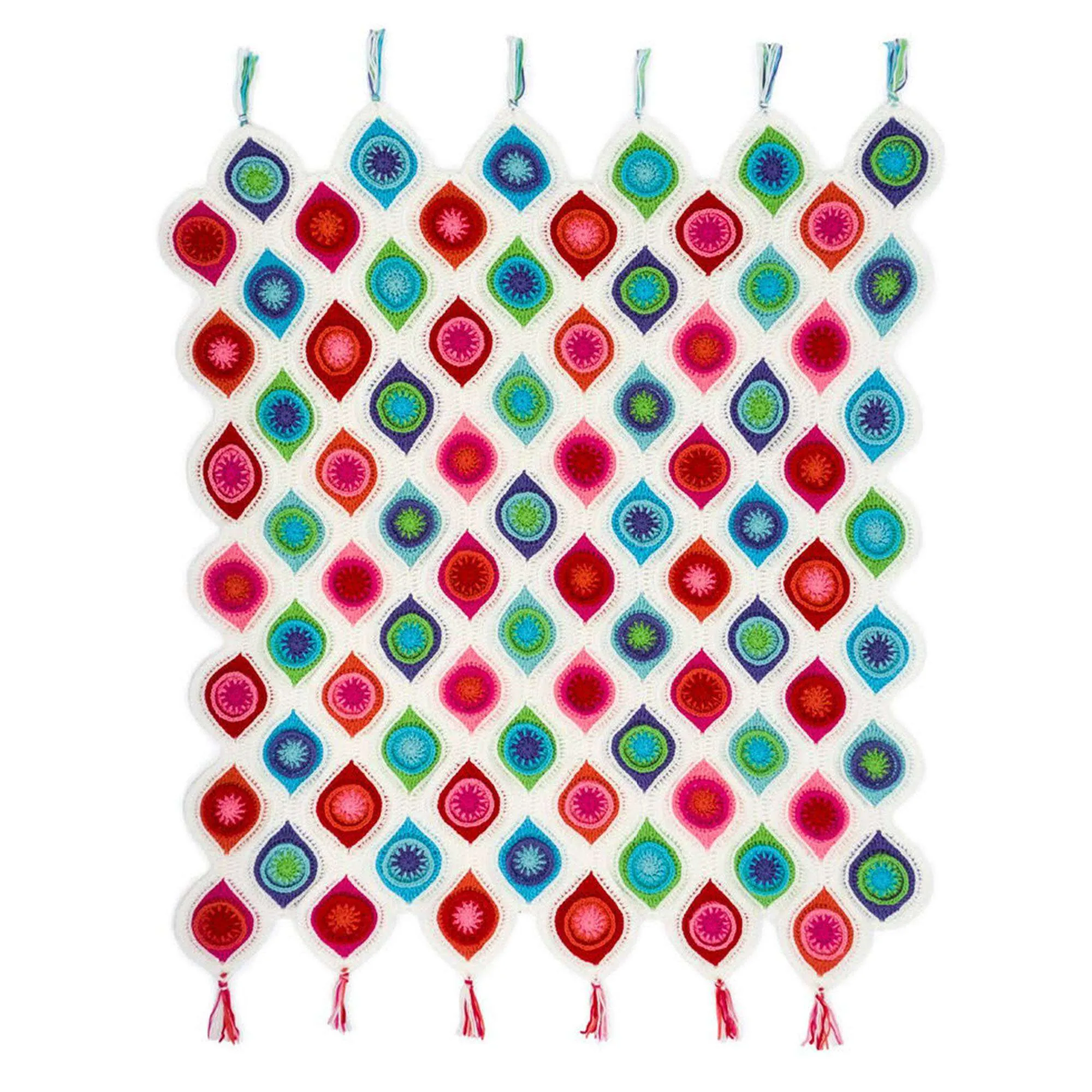 Red Heart Crochet Retro Ornament Throw