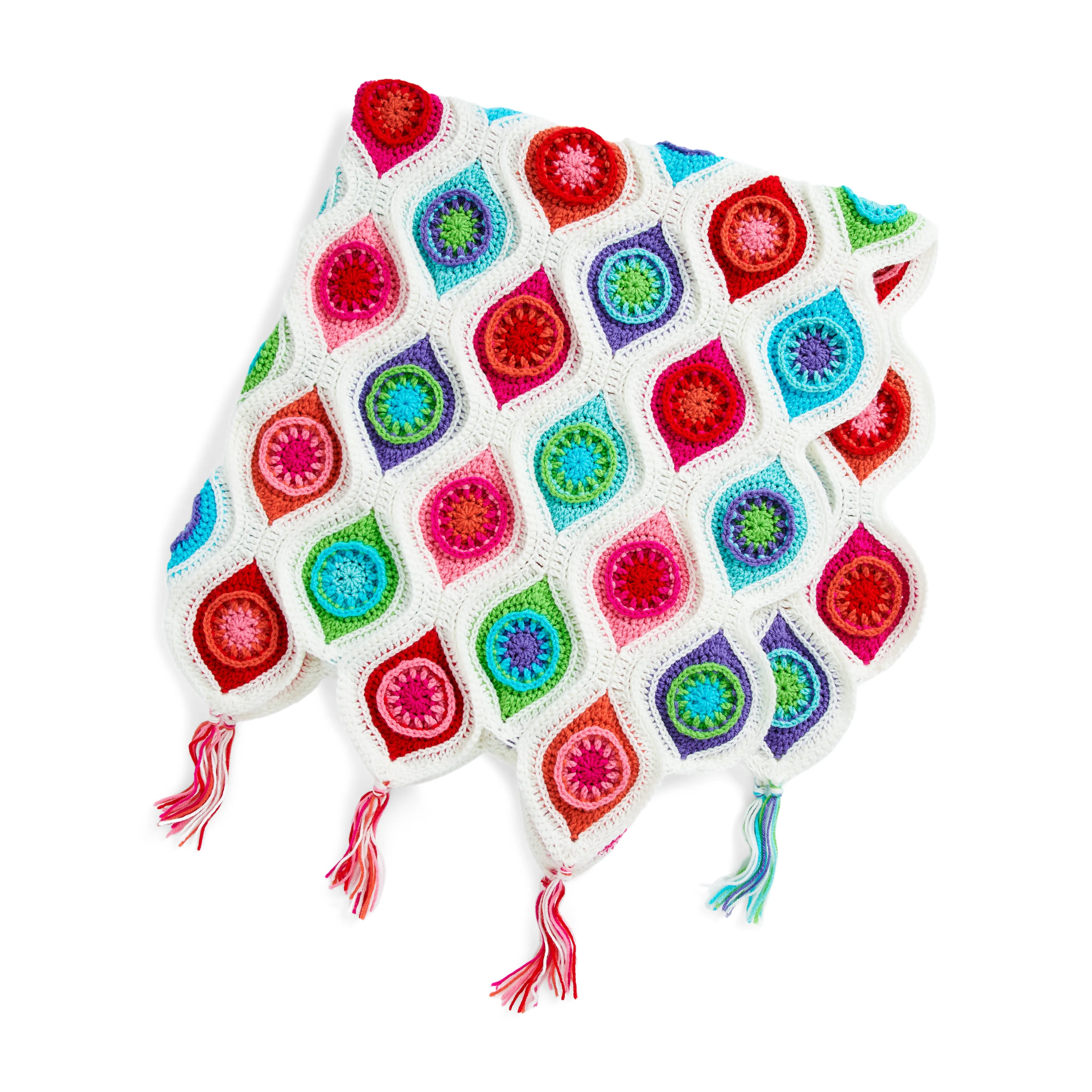 Red Heart Crochet Retro Ornament Throw