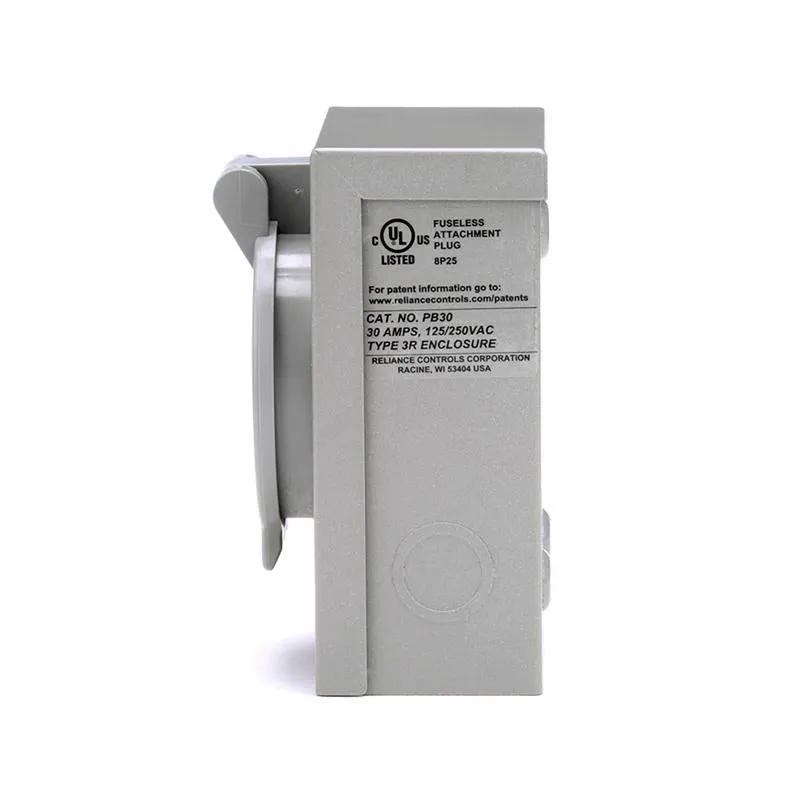 Reliance Controls 30 amps 125/250 V 1 space 4 circuits Surface Mount Power Inlet Box