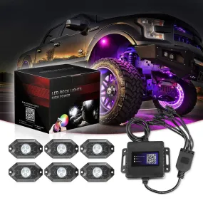 RGB LED Rock Lights, 6 Pod Lights SWATOW 4x4 Multicolor Neon LED Lights w/Bluetooth Control Underglow Trail Rig Lights Wheel Rock Lights for Truck Jeep Car ATV UTV RZR