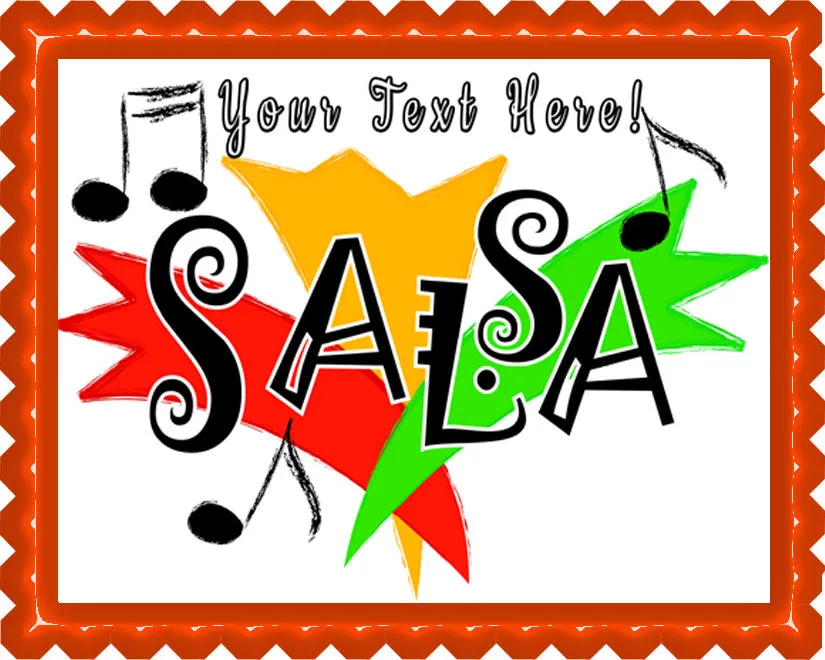 Salsa - Edible Cake Topper, Cupcake Toppers, Strips