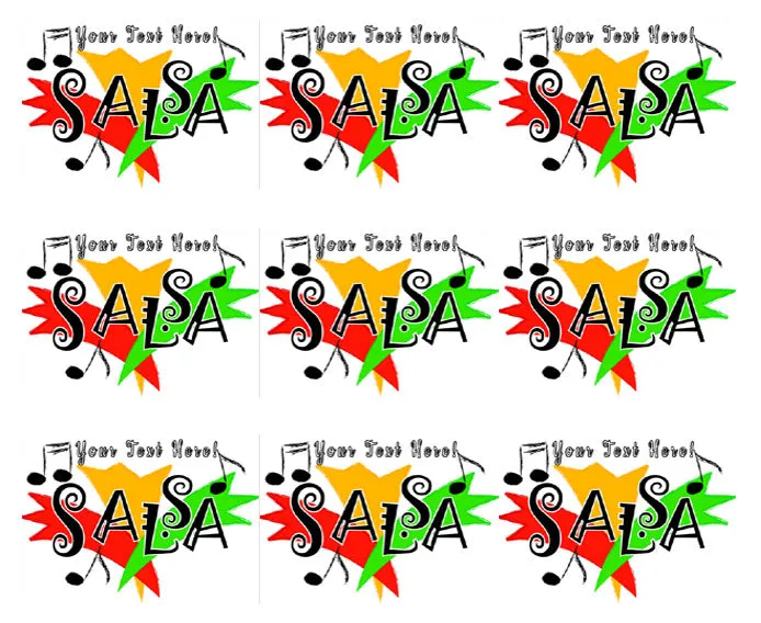 Salsa - Edible Cake Topper, Cupcake Toppers, Strips