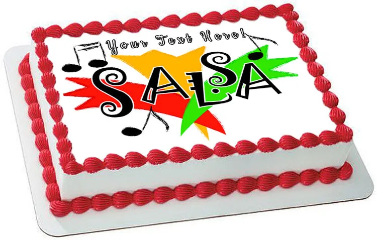 Salsa - Edible Cake Topper, Cupcake Toppers, Strips