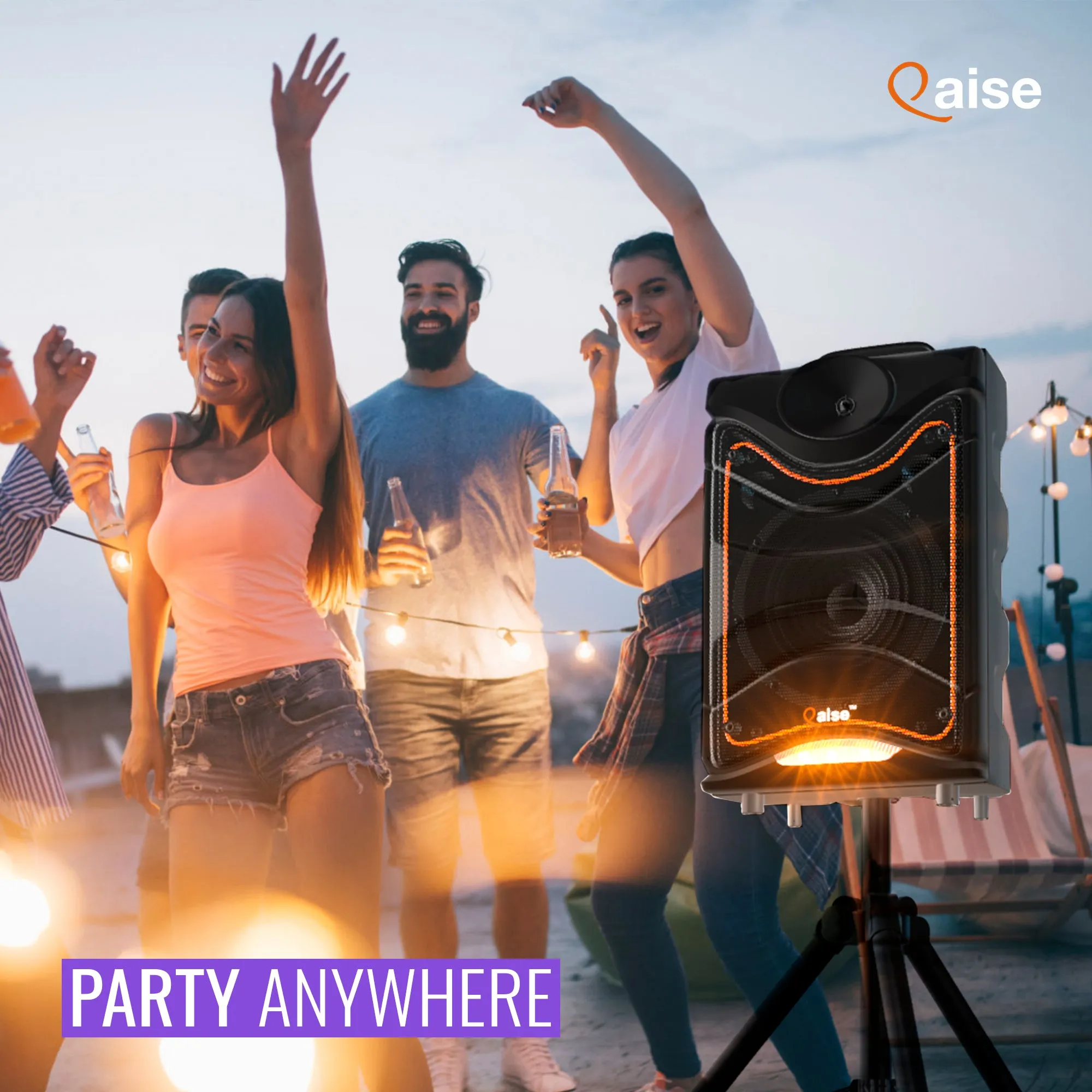 SB-802 - Wireless PA Speaker with Built-in 8” Subwoofer hitting up to 3500 Watts peak power. Portable Party Boombox