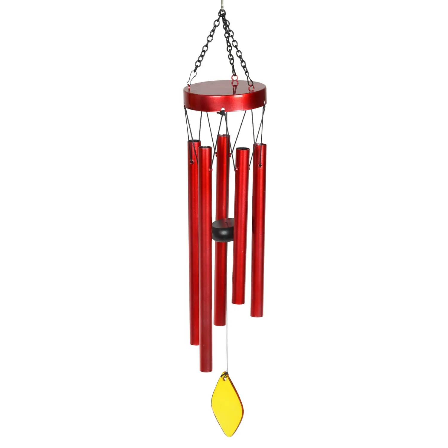 Solar Double Spinner Metal Red Cardinal Wind Chime, 16 by 42 Inches