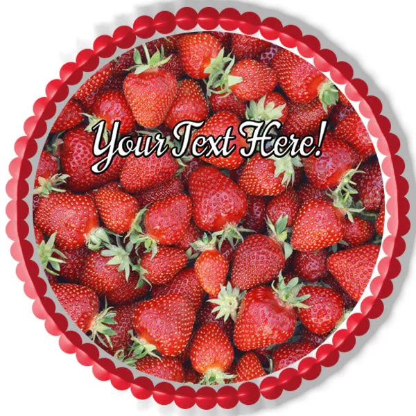Strawberry - Edible Cake Topper, Cupcake Toppers, Strips