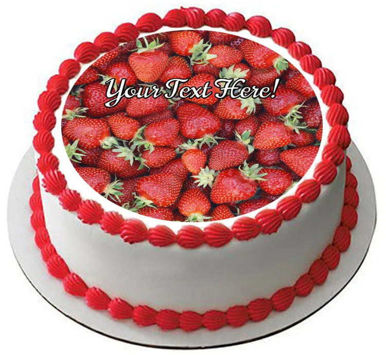 Strawberry - Edible Cake Topper, Cupcake Toppers, Strips
