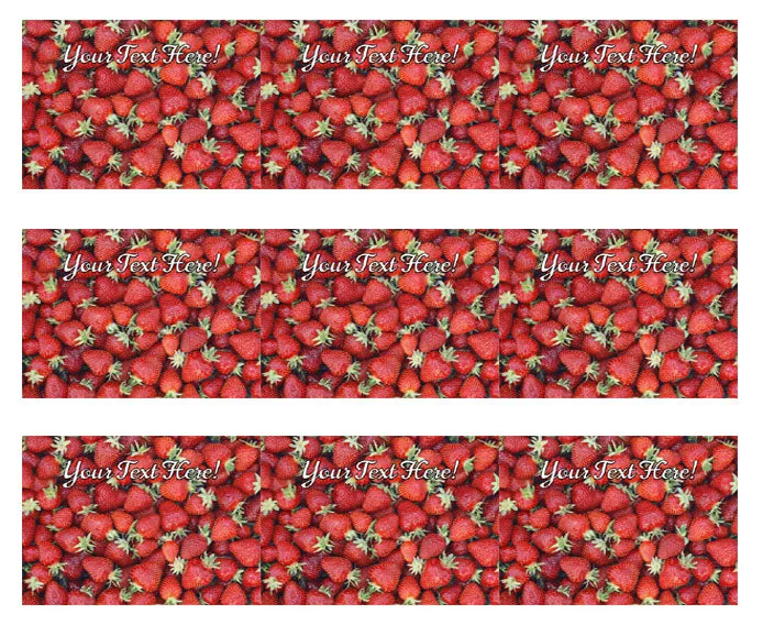 Strawberry - Edible Cake Topper, Cupcake Toppers, Strips