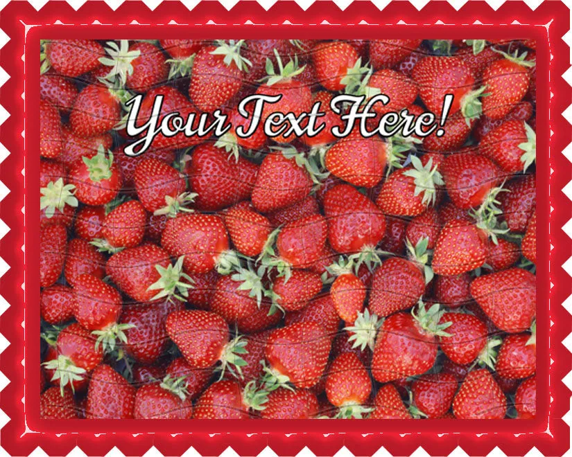 Strawberry - Edible Cake Topper, Cupcake Toppers, Strips
