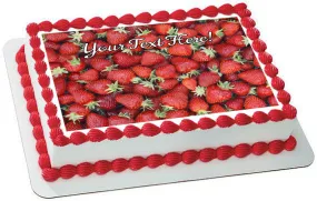 Strawberry - Edible Cake Topper, Cupcake Toppers, Strips