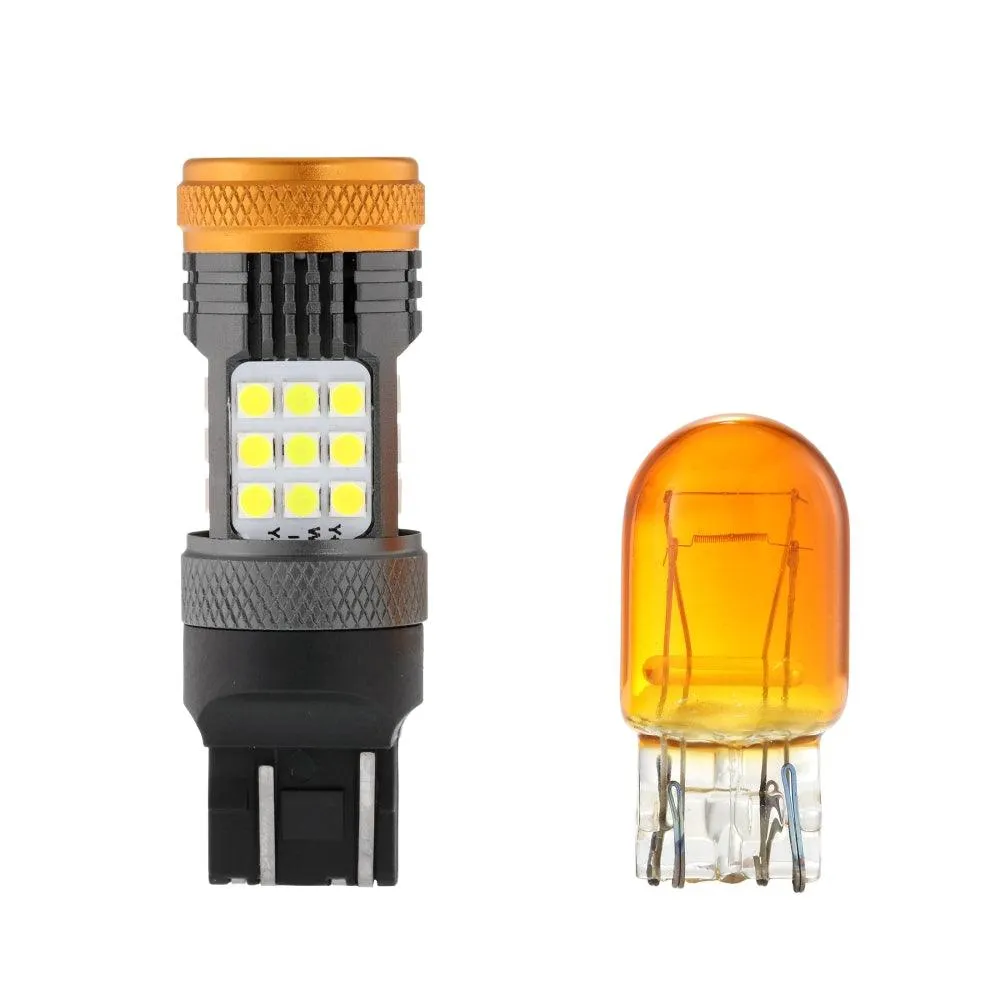 T20 7443 7440 LED Backup Reverse/Turn Signal/Brake Tail Light Bulbs 56W 600% High Brightness CAN-Bus Error Free 6500K White B21 Series | 2 Bulbs